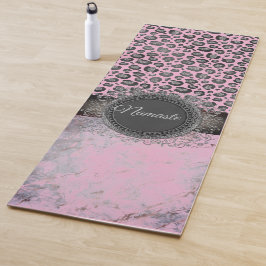 Roze, dubbelkleurige speelgoedluipaard yogamat