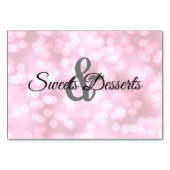 Roze dubbelzijdige Sweets Tafel Teken Kaart (Achterkant)