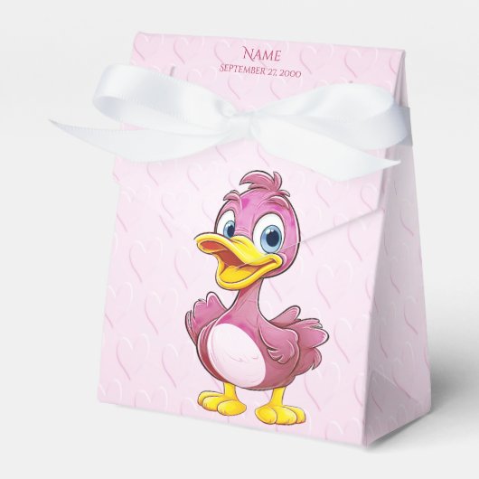 Roze Duck Favor Box Bedankdoosjes (Voorkant Zijde)