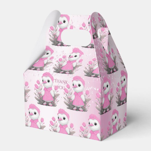Roze Duck Favor Box Bedankdoosjes (Achterkant)