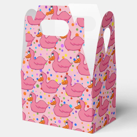 Roze Duck Favor Box Bedankdoosjes (Geopend)