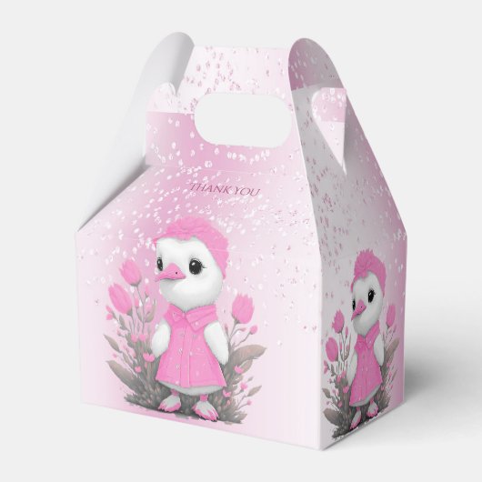 Roze Duck Favor Box Bedankdoosjes (Achterkant)