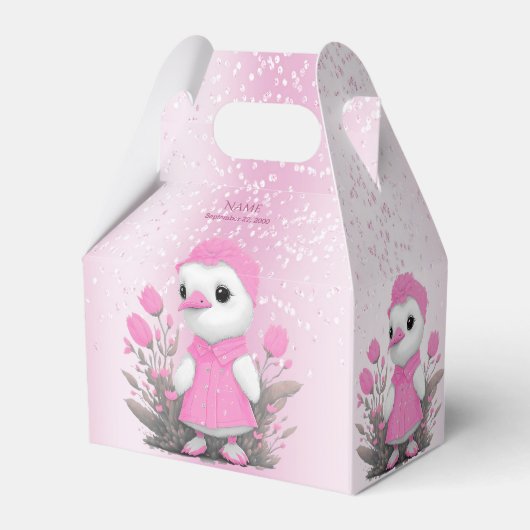 Roze Duck Favor Box Bedankdoosjes (Voorkant Zijde)