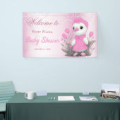 Roze Duck Meisje Baby shower Welkom Banner Welkom (Beurs)