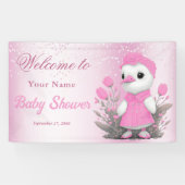Roze Duck Meisje Baby shower Welkom Banner Welkom (Horizontaal)