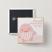 Roze Ducky Proud Grandma Pin Vierkante Button 5,1 Cm (Voorkant /achterkant)