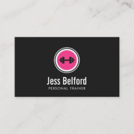 Roze Dumbbell Logo, persoonlijke trainer, fitness Visitekaartje