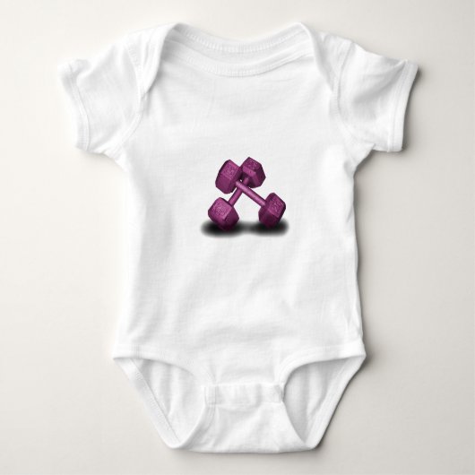 Roze dumbbells Merchandise Romper (Voorkant)