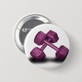 Roze dumbbells Merchandise Ronde Button 5,7 Cm (Voorkant /achterkant)