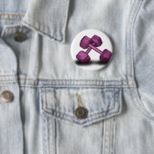 Roze dumbbells Merchandise Ronde Button 5,7 Cm (In situ)