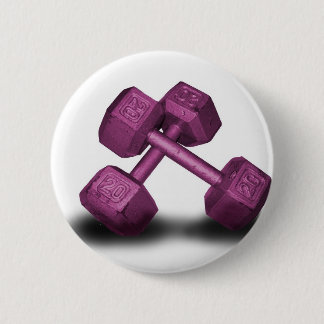 Roze dumbbells Merchandise Ronde Button 5,7 Cm