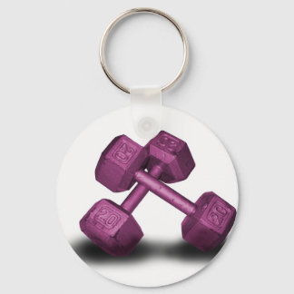 Roze dumbbells Merchandise Sleutelhanger