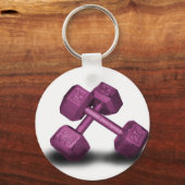 Roze dumbbells Merchandise Sleutelhanger (Voorkant)