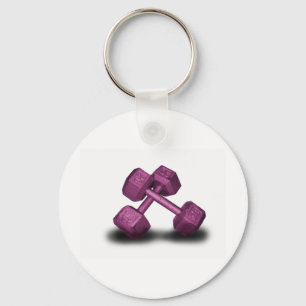 Roze dumbbells Merchandise Sleutelhanger