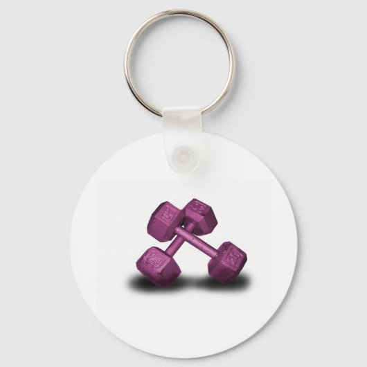 Roze dumbbells Merchandise Sleutelhanger (Voorkant)