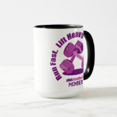 Roze dumbbells Slogan Mok (Voorkant rechts)