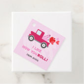 Roze Dump Truck Hearts Valentijnse Labels Gift (In situ)