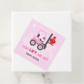 Roze Dump Truck Hearts Valentijnse Labels Gift (In situ)