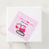 Roze Dump Truck Hearts Valentijnse Labels Gift (In situ)