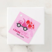 Roze Dump Truck Hearts Valentijnse Labels Gift (In situ)