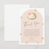 Roze Dumpling Baby Meisje Douche Dank je kaart (Voorkant / Achterkant)