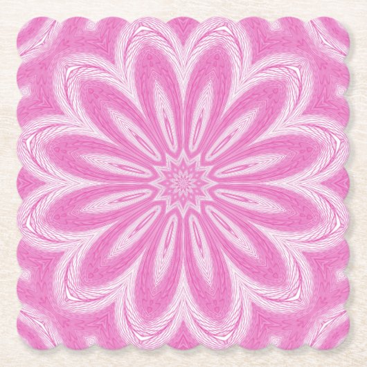 Roze, dunle, ventilatorontwerppapierbekertjes kartonnen onderzetters (Voorkant)