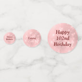 roze, dunne 102e verjaardag confetti (Achterkanten)
