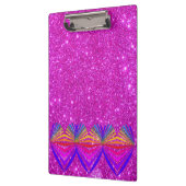 Roze, dunne glittery Clipboard glam Hearts Klembord (Links)