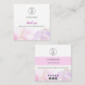 Roze dunne gradiënt visitekaartje tarief bedankt u (Voorkant / Achterkant)