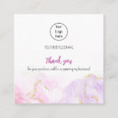 Roze dunne gradiënt visitekaartje tarief bedankt u (Voorkant)