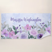 Roze, dunne, moderne cocktailwilde bloem elegant strandlaken (Voorkant)