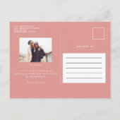 Roze, dunne waterverf geschilderde drinken bruidsm uitnodiging briefkaart (Achterkant)