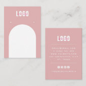 Roze dusty Arch voeg Logo juwelen toe Visitekaartje (Voorkant / Achterkant)