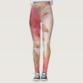 Roze Dusty Roos Print Leggings (Voorkant)