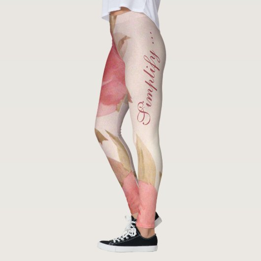 Roze Dusty Roos Print Leggings (Links)