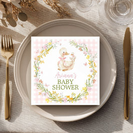 Roze Dwaas Gans Bloem Meisje Baby Shower Servet