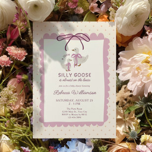 Roze Dwaas Gans Meisjes Baby Shower Kaart