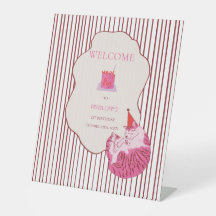 Roze Dwaas Kat 1e Verjaardag Welkom