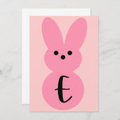 Roze "E" Bunny Shape Pasen Bunting Banner Kaart (Voorkant / Achterkant)