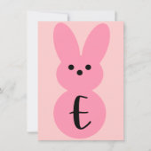 Roze "E" Bunny Shape Pasen Bunting Banner Kaart (Voorkant)