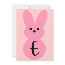 Roze "E" Bunny Shape Pasen Bunting Banner Kaart