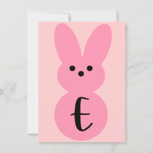 Roze "E" Bunny Shape Pasen Bunting Banner Kaart