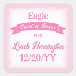 Roze Eagle Scout Prestatie Feest Favor Sticker