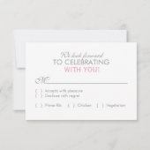 Roze Eat Drink en huwelijkshuwelijk RSVP (Achterkant)