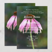 Roze Echinacea Bloemen Huwelijk Kaart (Voorkant / Achterkant)