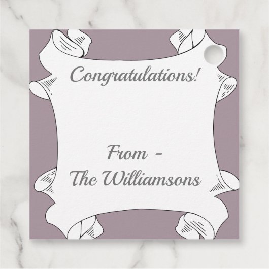 Roze Echinacea Daisies Bedankjes Labels (Achterkant)