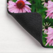 roze echinacea op groene mousepad muismat (Hoek)