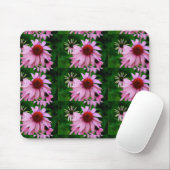 roze echinacea op groene mousepad muismat (Met muis)