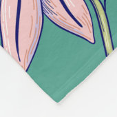 Roze Echinacea Teal Patroon Fleece Deken (Hoek)