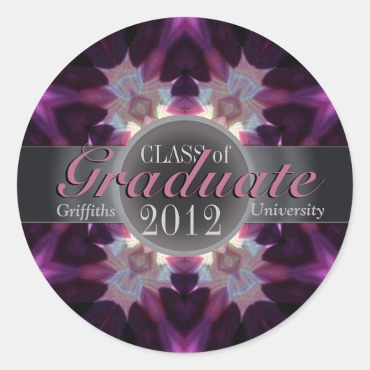 Roze Eclipse Star Afstuderen Gift Sticker (Voorkant)